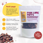 Tito's Treatos Pork Lung Puffs - All-Natural Dehydrated Healthy Pet Treats for Dogs and Cats