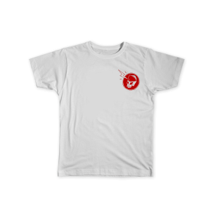 Skullcapp Red on White Tee